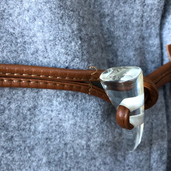 LIZ CLAIBORNE grey wool skirt with leather size 10 - Picture 4 of 9